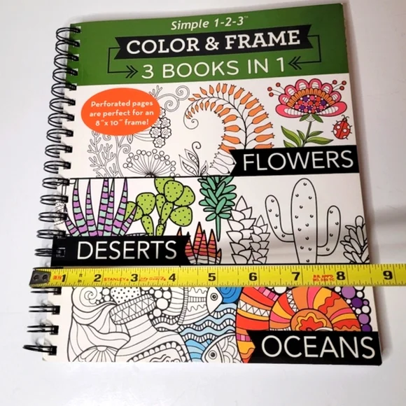 Color and Frame 3 books in 1 Flowers Deserts Oceans NWOT - Picture 10 of 10